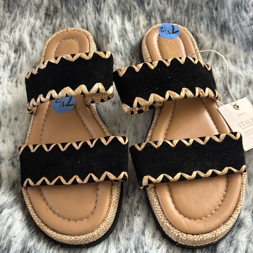 CRISTINA FRANCINI  Sandals Size7.5 Leather Made‎ in Italy